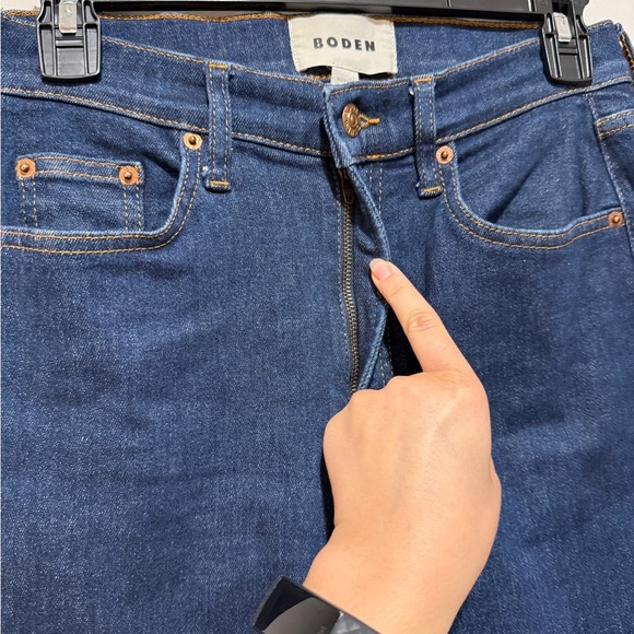 Boden High Rise Wide Crop‎ Jeans Indigo Rinse Sz 28 Fall Staple Trendy Timeless - Picture 8 of 11
